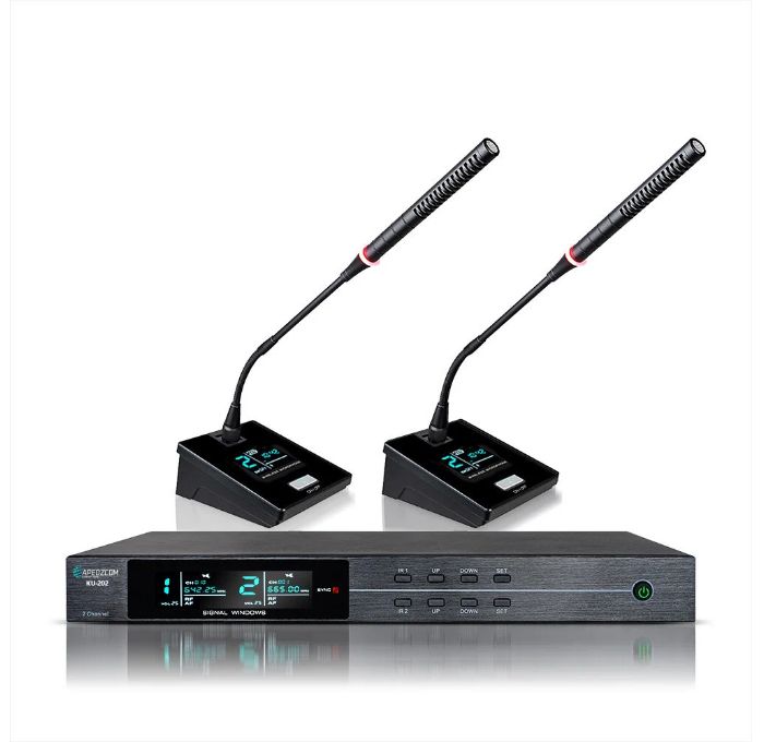 真分级无线一拖二鹅颈话筒