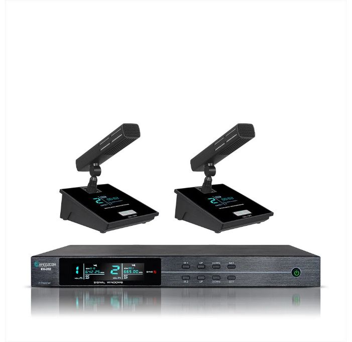 真分级无线一拖二鹅颈话筒