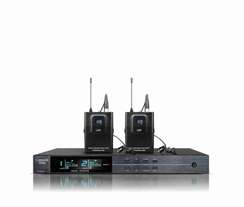 真分级无线一拖二胸麦话筒