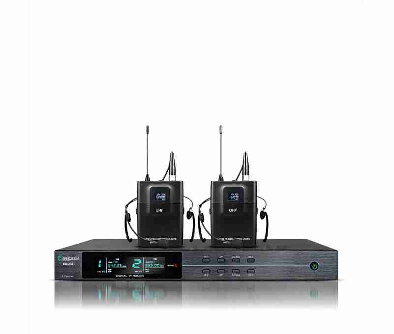 真分级无线一拖二头戴话筒