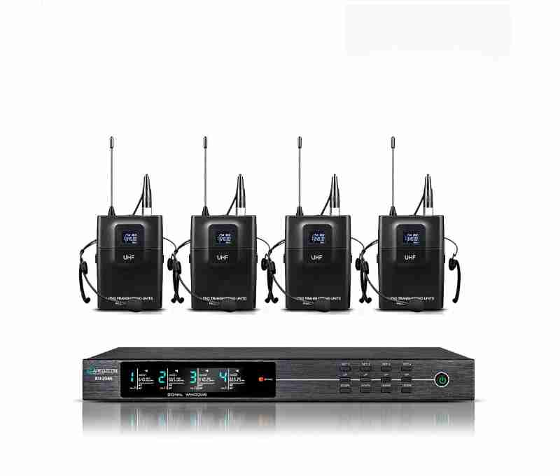 真分级无线一拖四头戴话筒